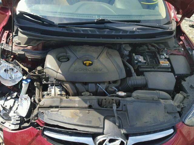 5NPDH4AE9DH330904 - 2013 HYUNDAI ELANTRA GL RED photo 7