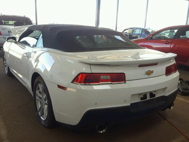 2G1FD3D38F9277703 - 2015 CHEVROLET CAMARO LT WHITE photo 3