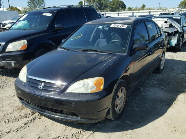 2HGES16553H534217 - 2003 HONDA CIVIC LX BLACK photo 2