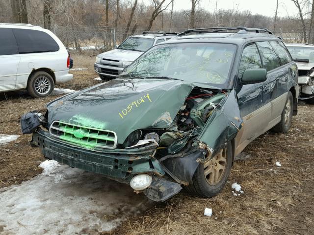 4S3BH6861Y7623224 - 2000 SUBARU LEGACY OUT GREEN photo 2