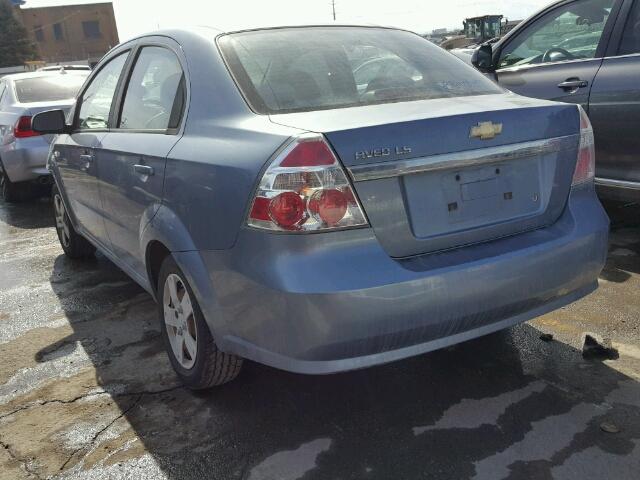 KL1TD566X7B188901 - 2007 CHEVROLET AVEO BASE Niebieski zdjęcie 3