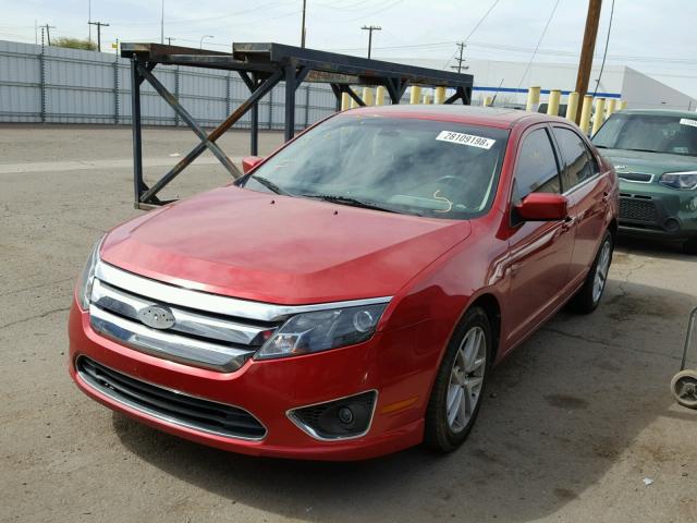 3FAHP0JG9CR187162 - 2012 FORD FUSION SEL RED photo 2