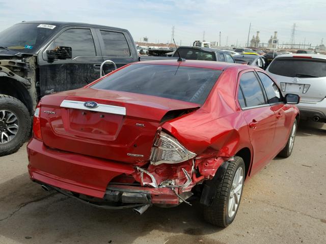 3FAHP0JG9CR187162 - 2012 FORD FUSION SEL RED photo 4