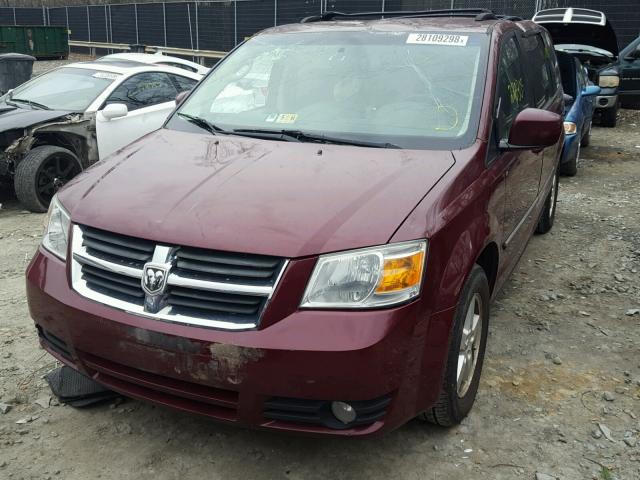 2D8HN54X69R539025 - 2009 DODGE GRAND CARA BURGUNDY photo 2