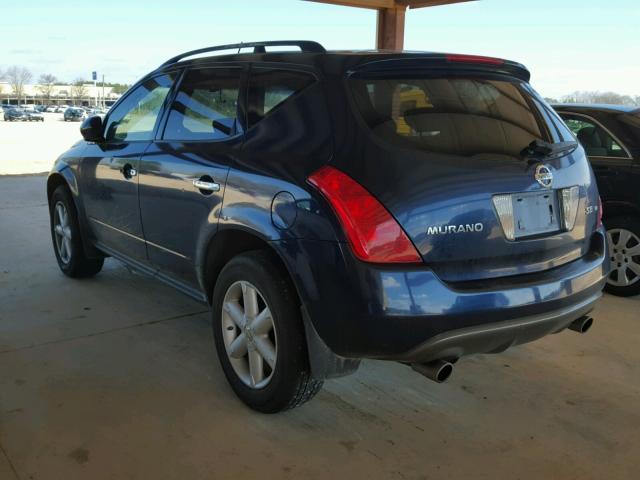 JN8AZ08W53W225555 - 2003 NISSAN MURANO SL BLUE photo 3