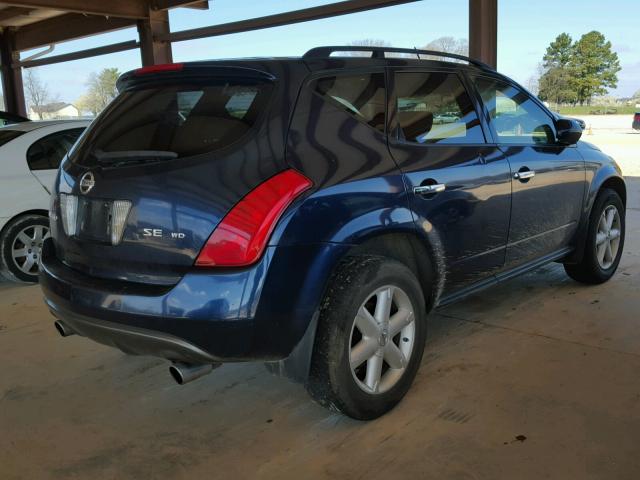 JN8AZ08W53W225555 - 2003 NISSAN MURANO SL BLUE photo 4