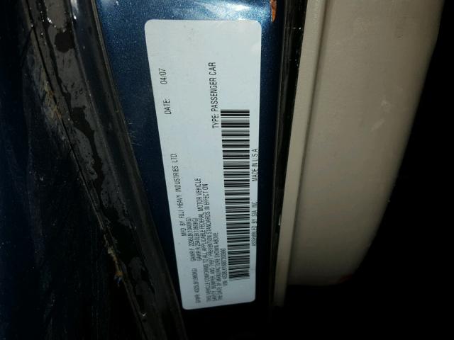 4S3BL616887200990 - 2008 SUBARU LEGACY 2.5 BLUE photo 10