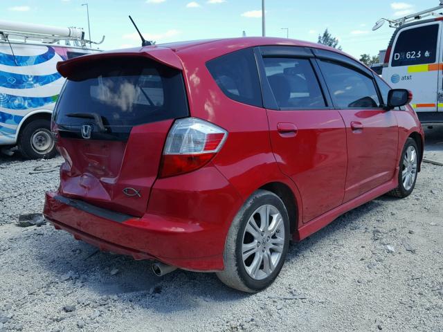 JHMGE88499S021029 - 2009 HONDA FIT SPORT RED photo 4