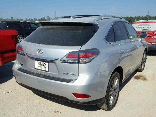 2T2ZK1BA6DC109888 - 2013 LEXUS RX 350 SILVER photo 4