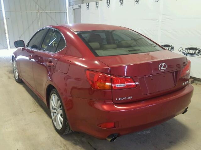 JTHBK262565008001 - 2006 LEXUS IS 250 RED photo 3