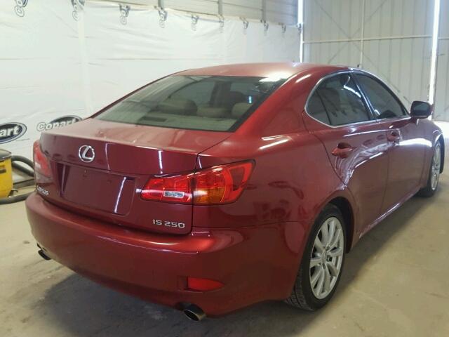 JTHBK262565008001 - 2006 LEXUS IS 250 RED photo 4