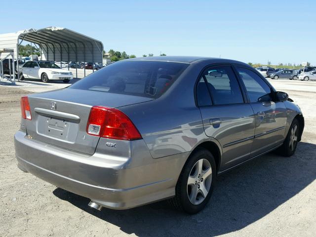 2HGES26785H574284 - 2005 HONDA CIVIC EX GRAY photo 4