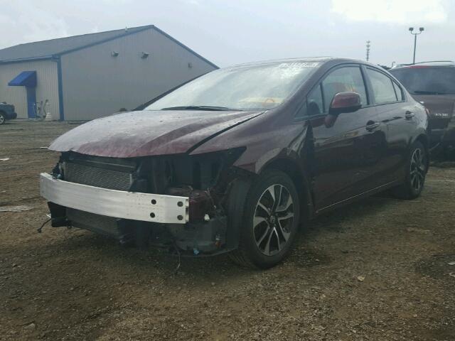 19XFB2F95DE084853 - 2013 HONDA CIVIC EXL Tünd qırmızı foto 2