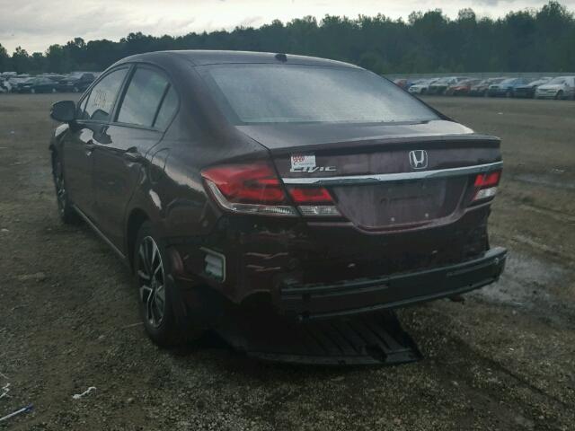 19XFB2F95DE084853 - 2013 HONDA CIVIC EXL Tünd qırmızı foto 3