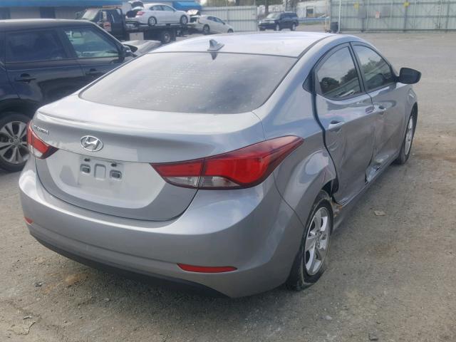 KMHDH4AE3FU390620 - 2015 HYUNDAI ELANTRA SE GRAY photo 4