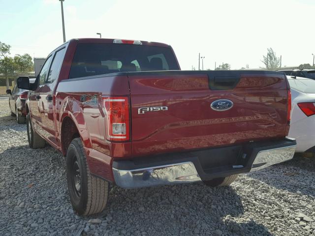 1FTEW1EFXHFC37496 - 2017 FORD F150 SUPER RED photo 3