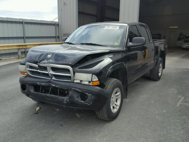 1D7HG38N04S757643 - 2004 DODGE DAKOTA QUA BLACK photo 2