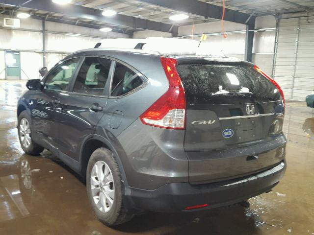 2HKRM4H74DH634120 - 2013 HONDA CR-V EXL GRAY photo 3