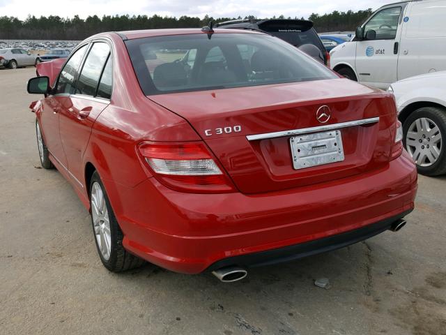 WDDGF54X88F148770 - 2008 MERCEDES-BENZ C 300 RED photo 3