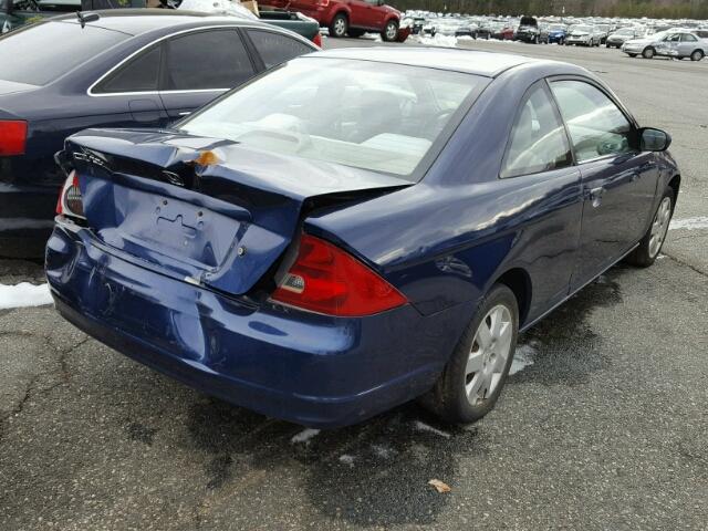 1HGEM22911L056550 - 2001 HONDA CIVIC SI BLUE photo 4