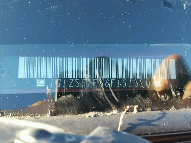1G1ZS51F36F151320 - 2006 CHEVROLET MALIBU LS MAROON photo 10