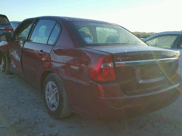 1G1ZS51F36F151320 - 2006 CHEVROLET MALIBU LS MAROON photo 3