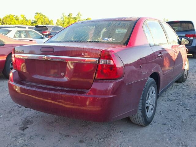1G1ZS51F36F151320 - 2006 CHEVROLET MALIBU LS MAROON photo 4