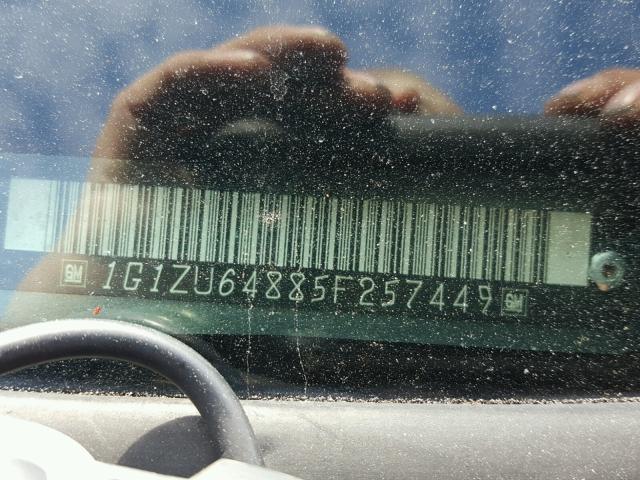 1G1ZU64885F257449 - 2005 CHEVROLET MALIBU MAX 灰色 照片 10