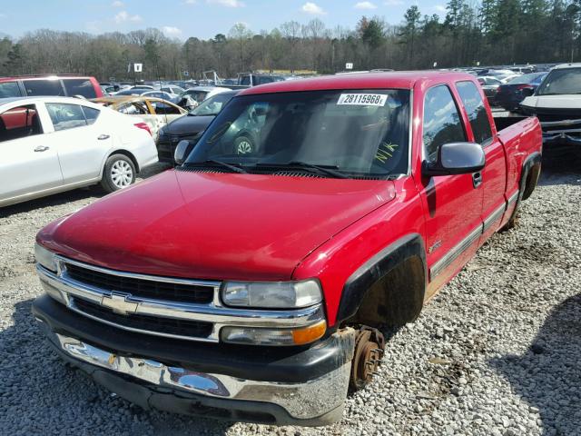 2GCEK19T2Y1145026 - 2000 CHEVROLET SILVERADO RED photo 2