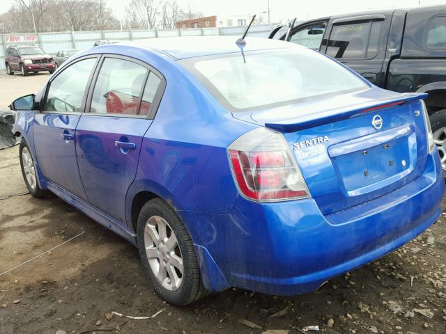 3N1AB6AP2CL655218 - 2012 NISSAN SENTRA 2.0 BLUE photo 3