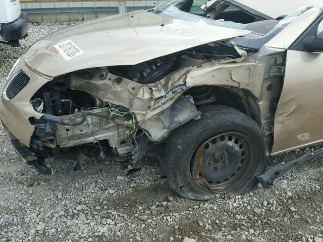 1G2ZF58B874256340 - 2007 PONTIAC G6 VALUE L BEIGE photo 9