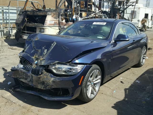 WBA3T7C58G5A38710 - 2016 BMW 435 XI BLUE photo 2