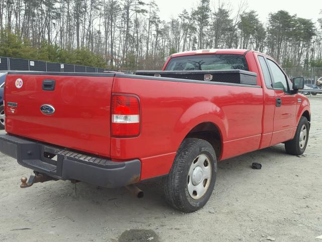 1FTRF12287NA80879 - 2007 FORD F150 RED photo 4