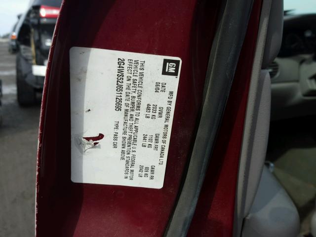 2G4WS52J651125695 - 2005 BUICK CENTURY CU MAROON photo 10