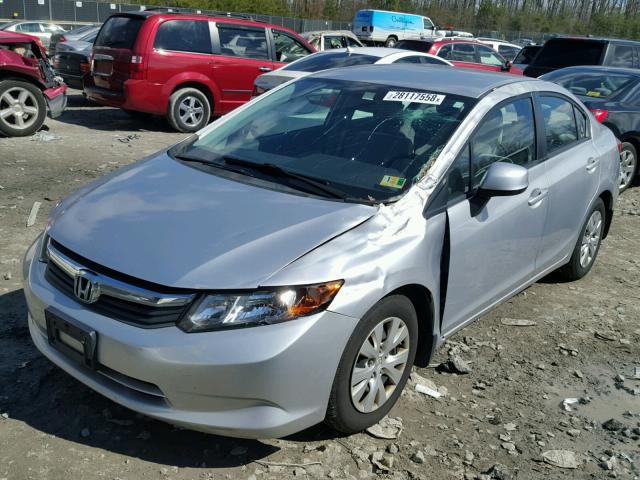 19XFB2F57CE314629 - 2012 HONDA CIVIC LX SILVER photo 2