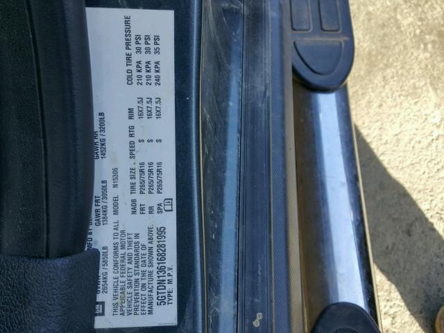 5GTDN136168281995 - 2006 HUMMER H3 BLUE photo 10