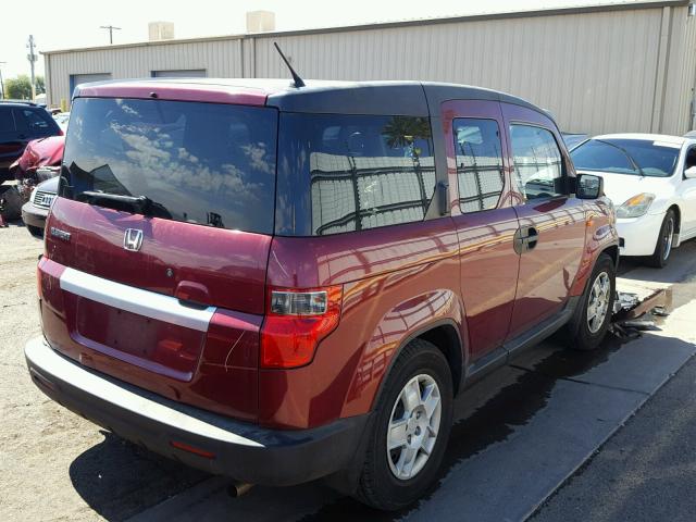 5J6YH1H35AL005897 - 2010 HONDA ELEMENT LX MAROON photo 4