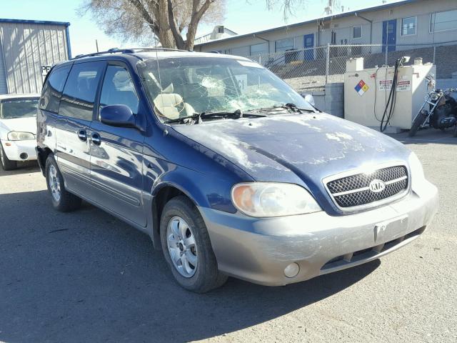 KNDUP132256691312 - 2005 KIA SEDONA EX BLUE photo 1