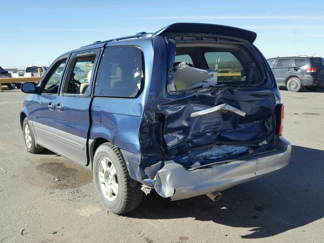 KNDUP132256691312 - 2005 KIA SEDONA EX BLUE photo 3