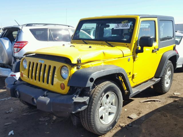 1J4FA24118L555792 - 2008 JEEP WRANGLER X YELLOW photo 2