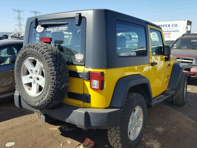 1J4FA24118L555792 - 2008 JEEP WRANGLER X YELLOW photo 4