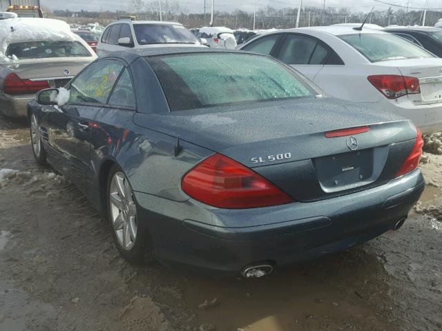 WDBSK75F73F009058 - 2003 MERCEDES-BENZ SL 500R BLUE photo 3