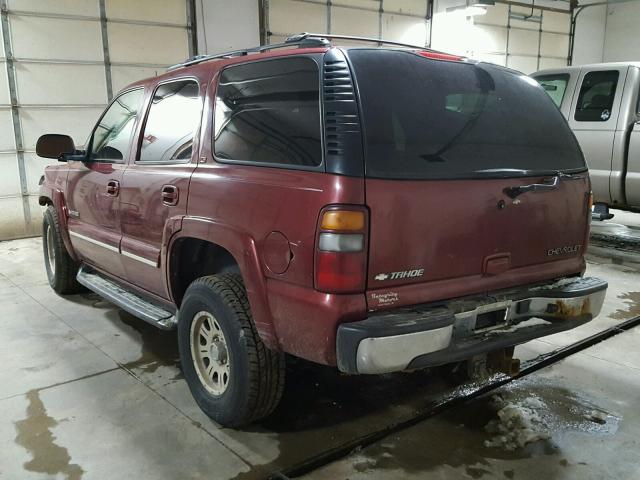 1GNEK13ZX3J103206 - 2003 CHEVROLET TAHOE K150 RED photo 3