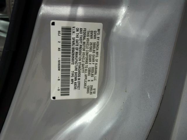 5FNRL18942B056972 - 2002 HONDA ODYSSEY EX SILVER photo 10