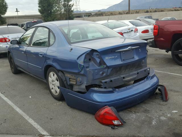 1FAFP52U82G268796 - 2002 FORD TAURUS LX BLUE photo 3