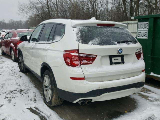 5UXWX9C56F0D44086 - 2015 BMW X3 XDRIVE2 WHITE photo 3