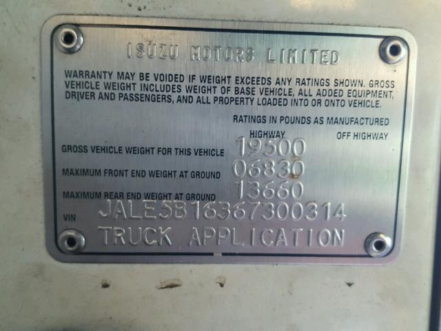 JALE5B16367300314 - 2006 ISUZU NQR WHITE photo 10