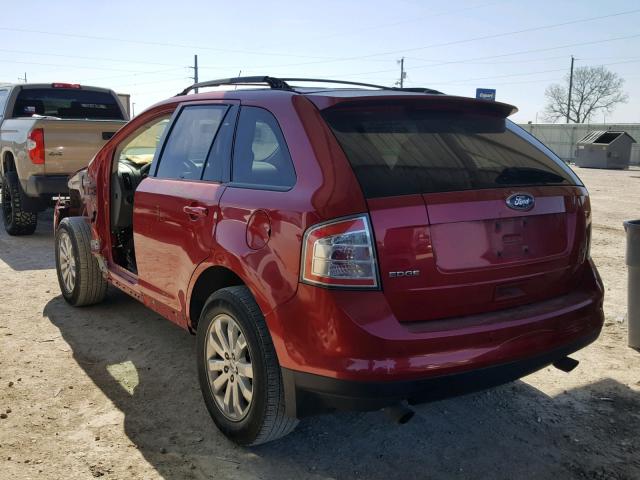 2FMDK3JC8ABB58183 - 2010 FORD EDGE SEL RED photo 3