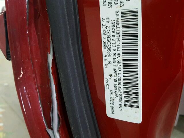 2C4RDGCGXER206050 - 2014 DODGE GRAND CARA RED photo 10