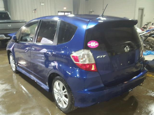 JHMGE88439S073952 - 2009 HONDA FIT SPORT BLUE photo 3